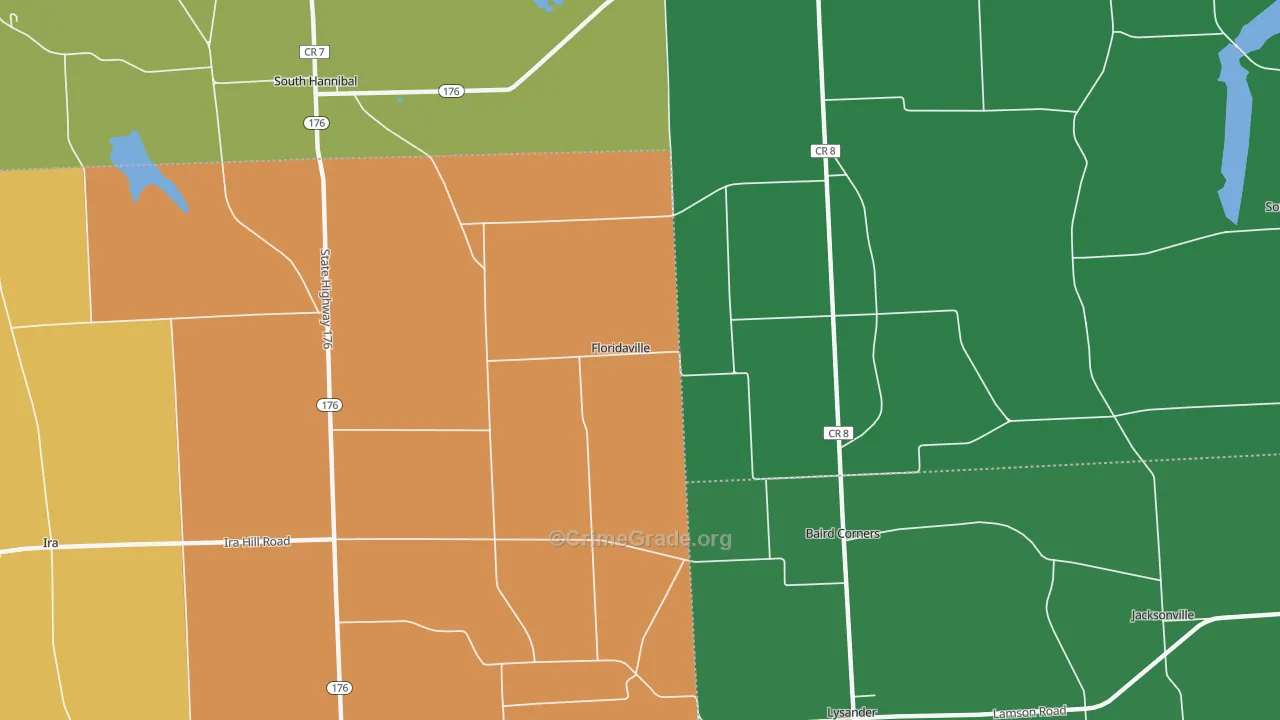 Floridaville, NY Map of Robbery Rates