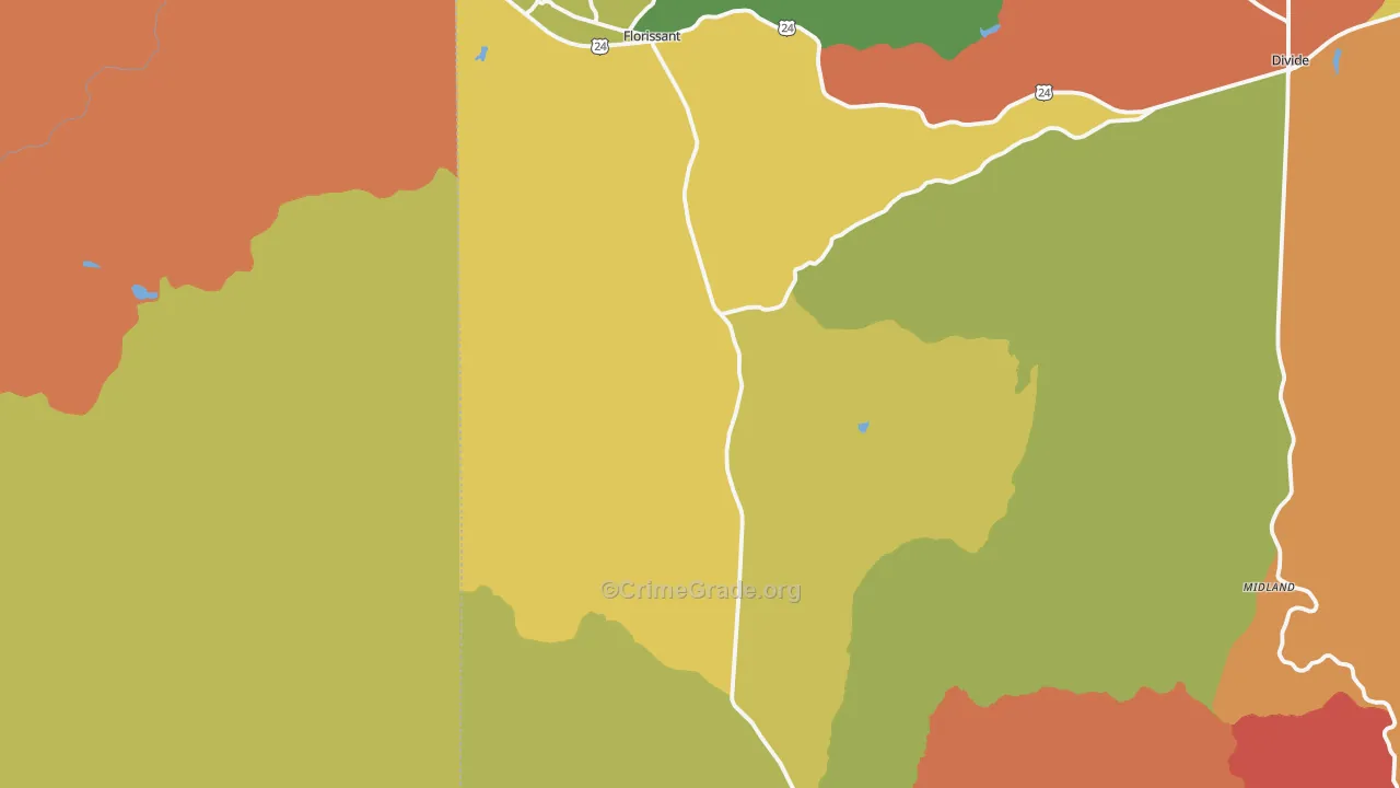 Florissant, CO Map of Robbery Rates