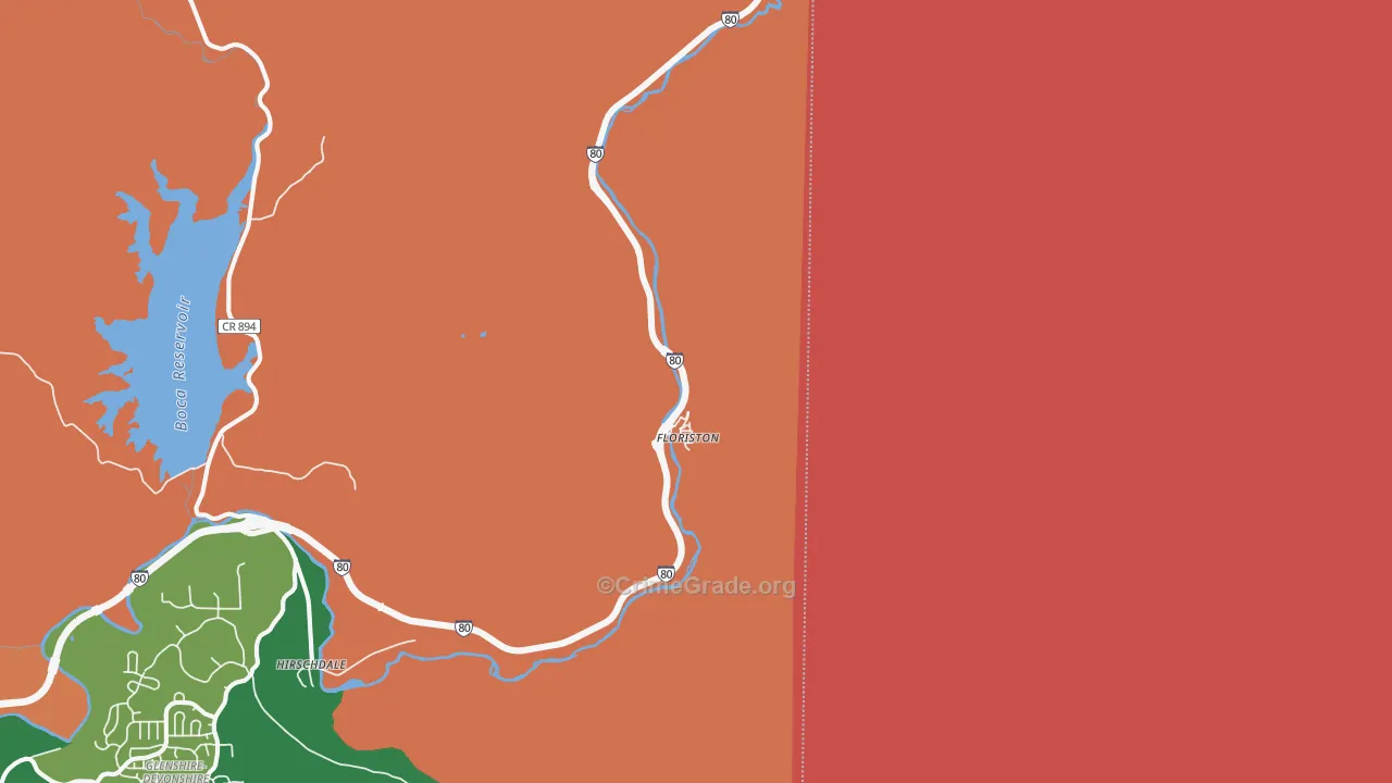 Floriston, CA Map of Robbery Rates