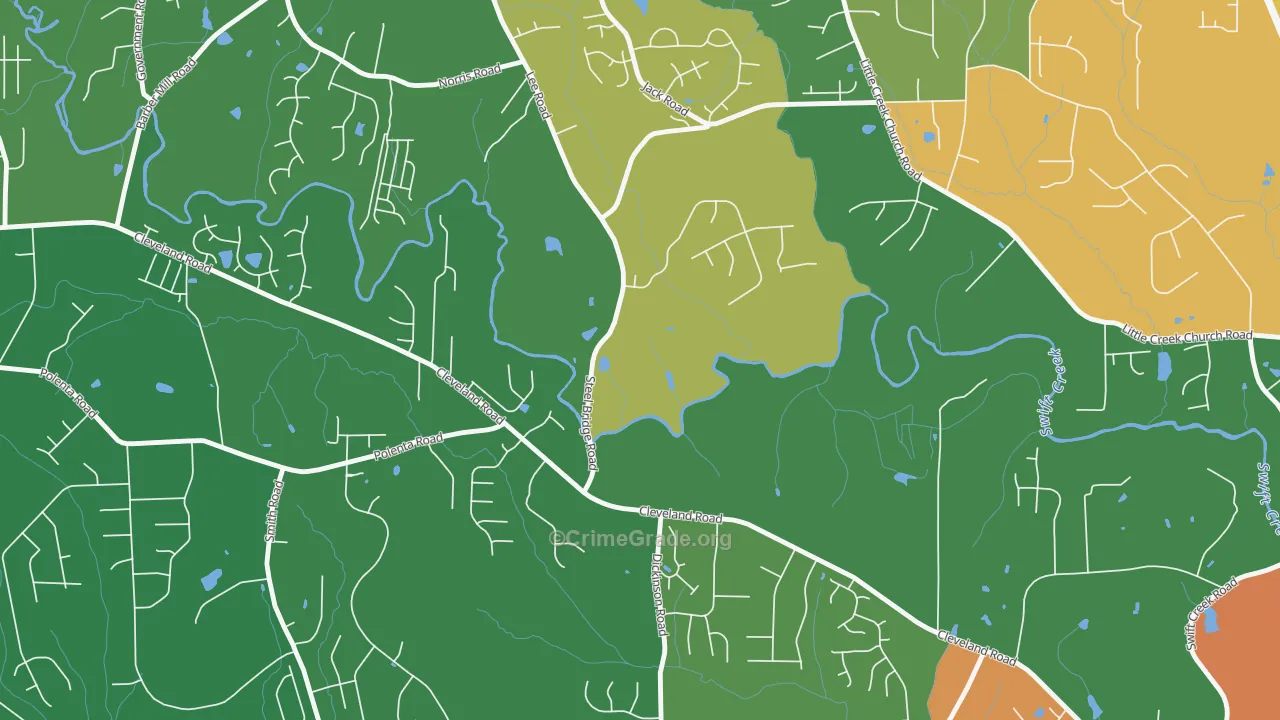 Flowers, NC Map of Robbery Rates