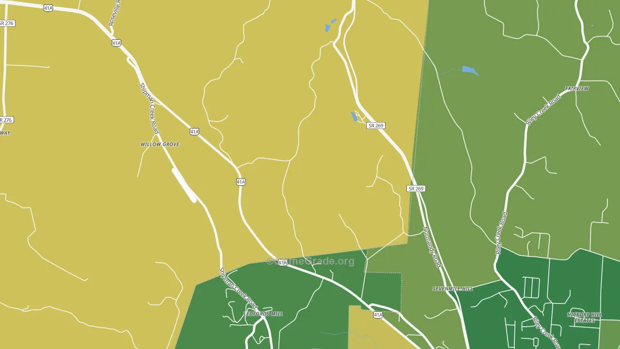 Flowertown, TN Map of Robbery Rates