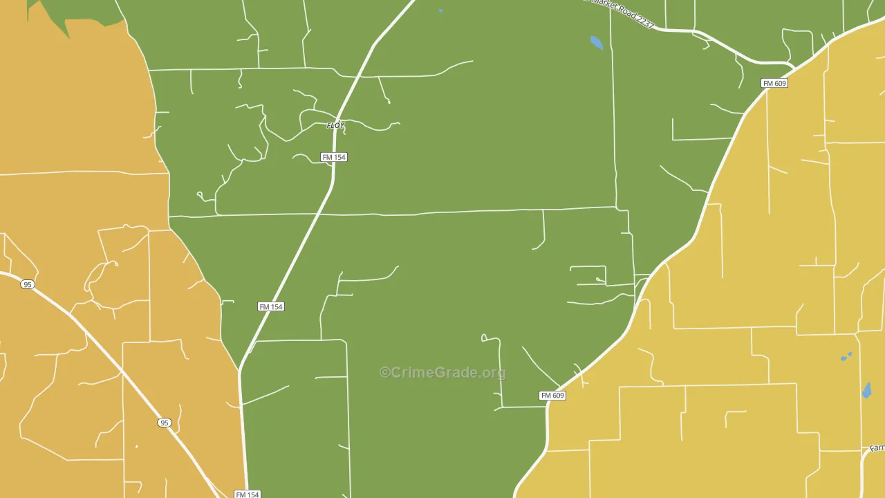 Floy, TX Map of Robbery Rates