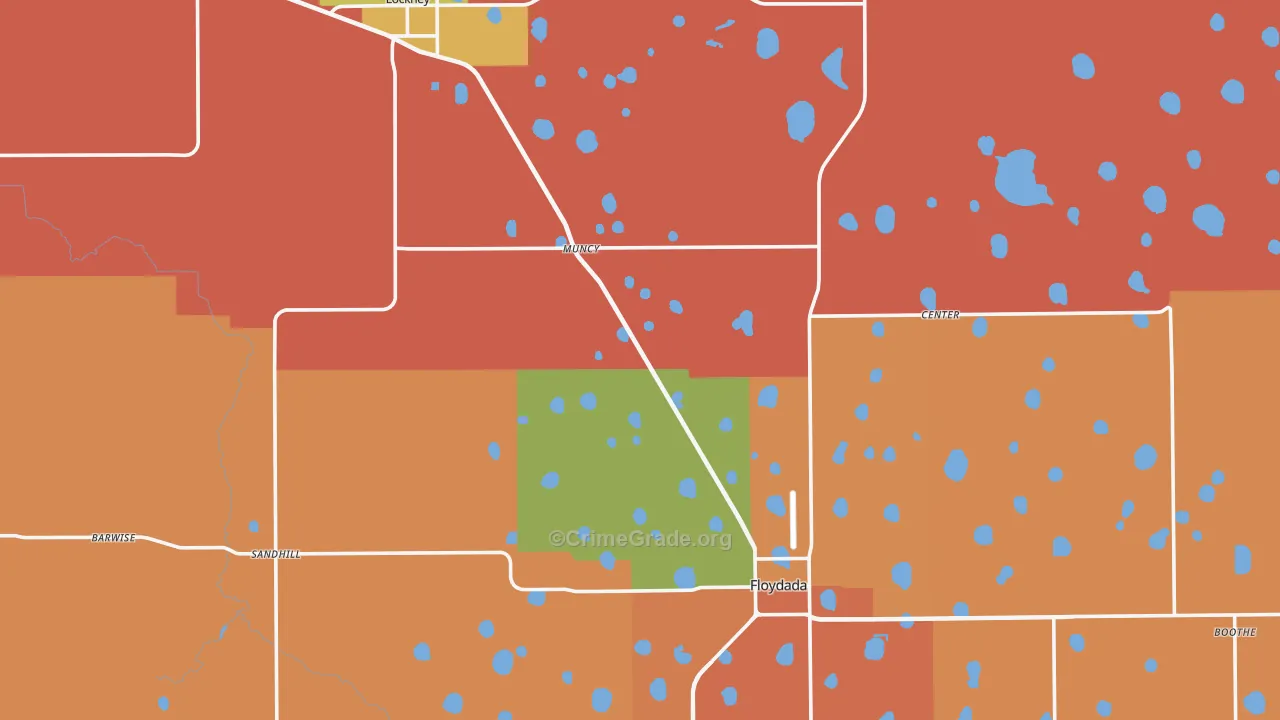 Floyd County, TX Map of Robbery Rates
