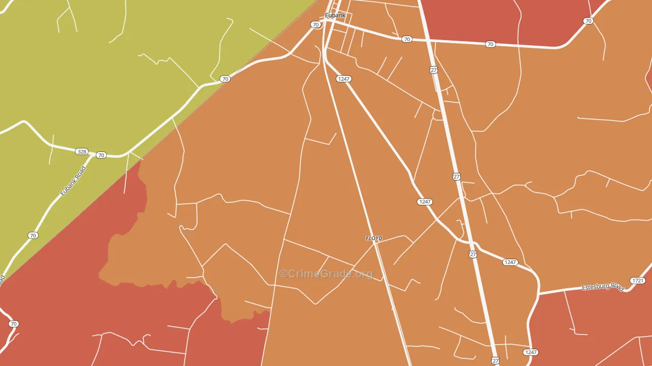 Floyd, KY Map of Robbery Rates