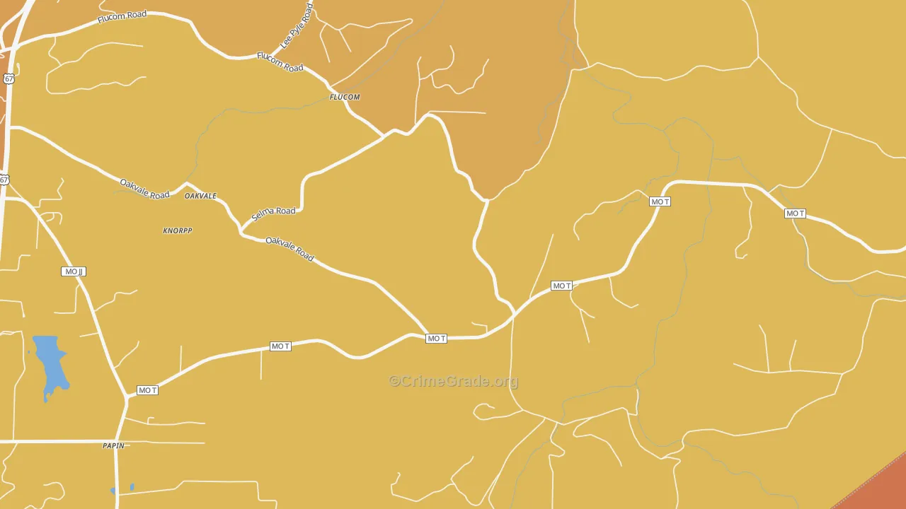 Flucom, MO Map of Robbery Rates
