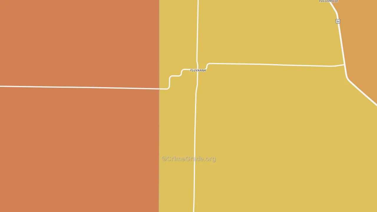 Fluvanna, TX Map of Robbery Rates