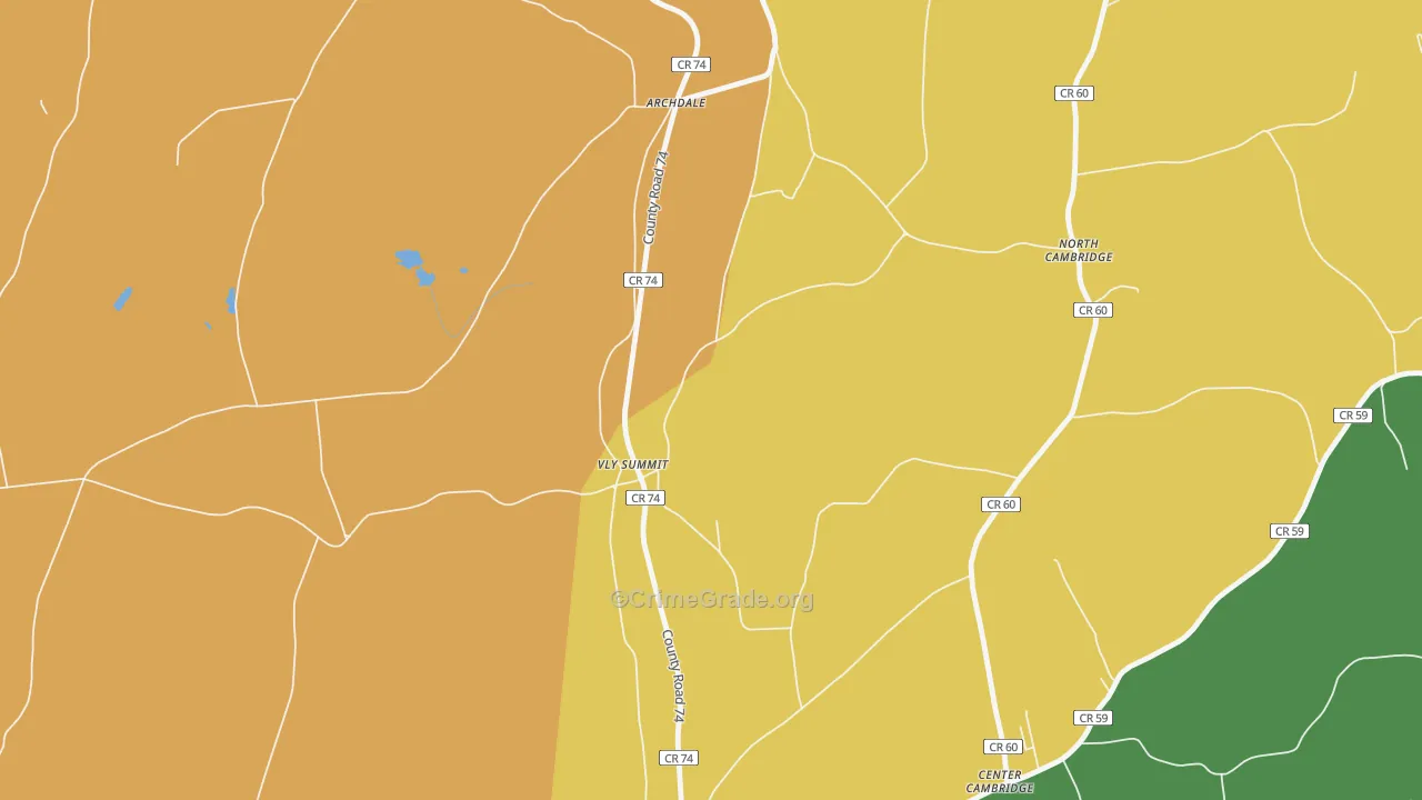 Fly Summit, NY Map of Robbery Rates