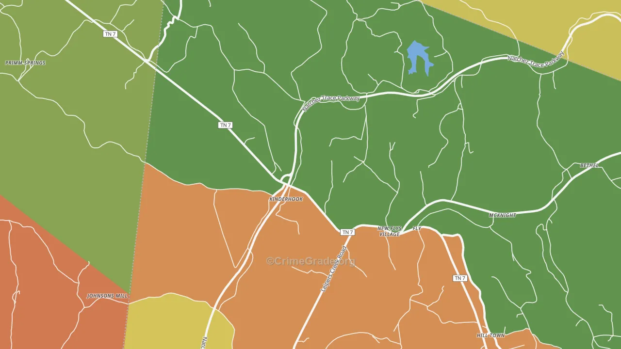 Fly, TN Map of Robbery Rates