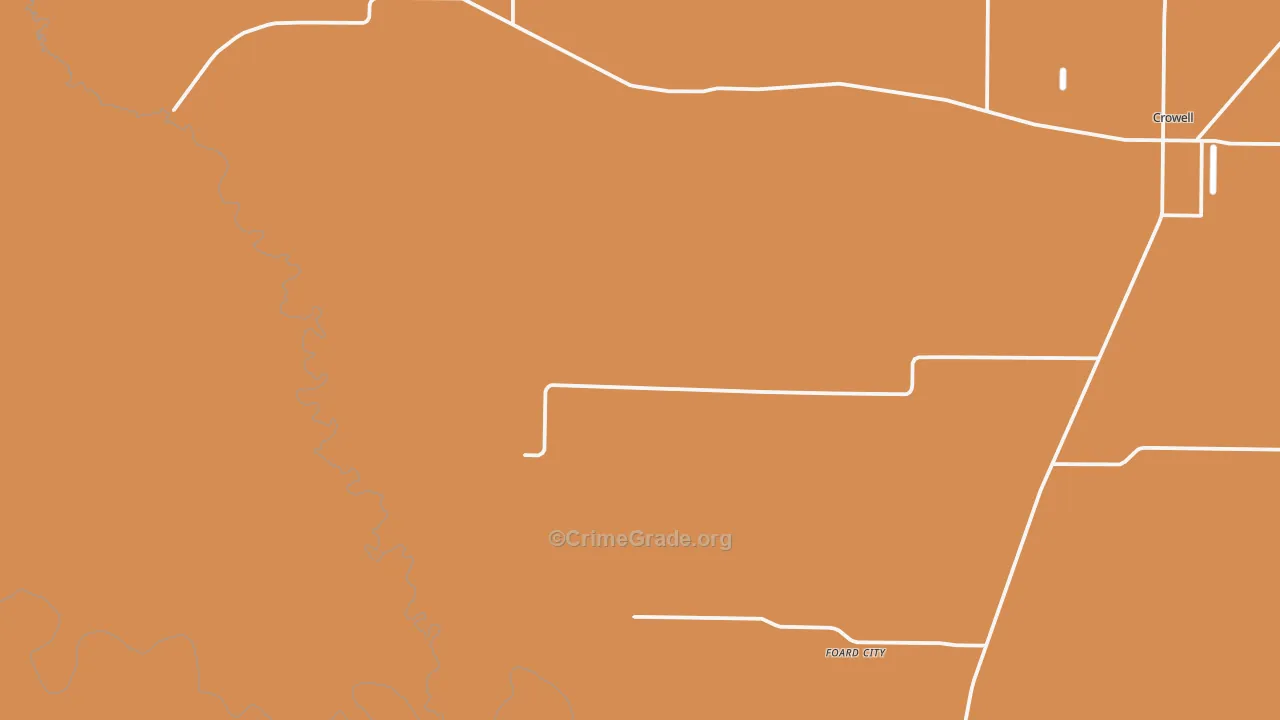 Foard City, TX Map of Robbery Rates