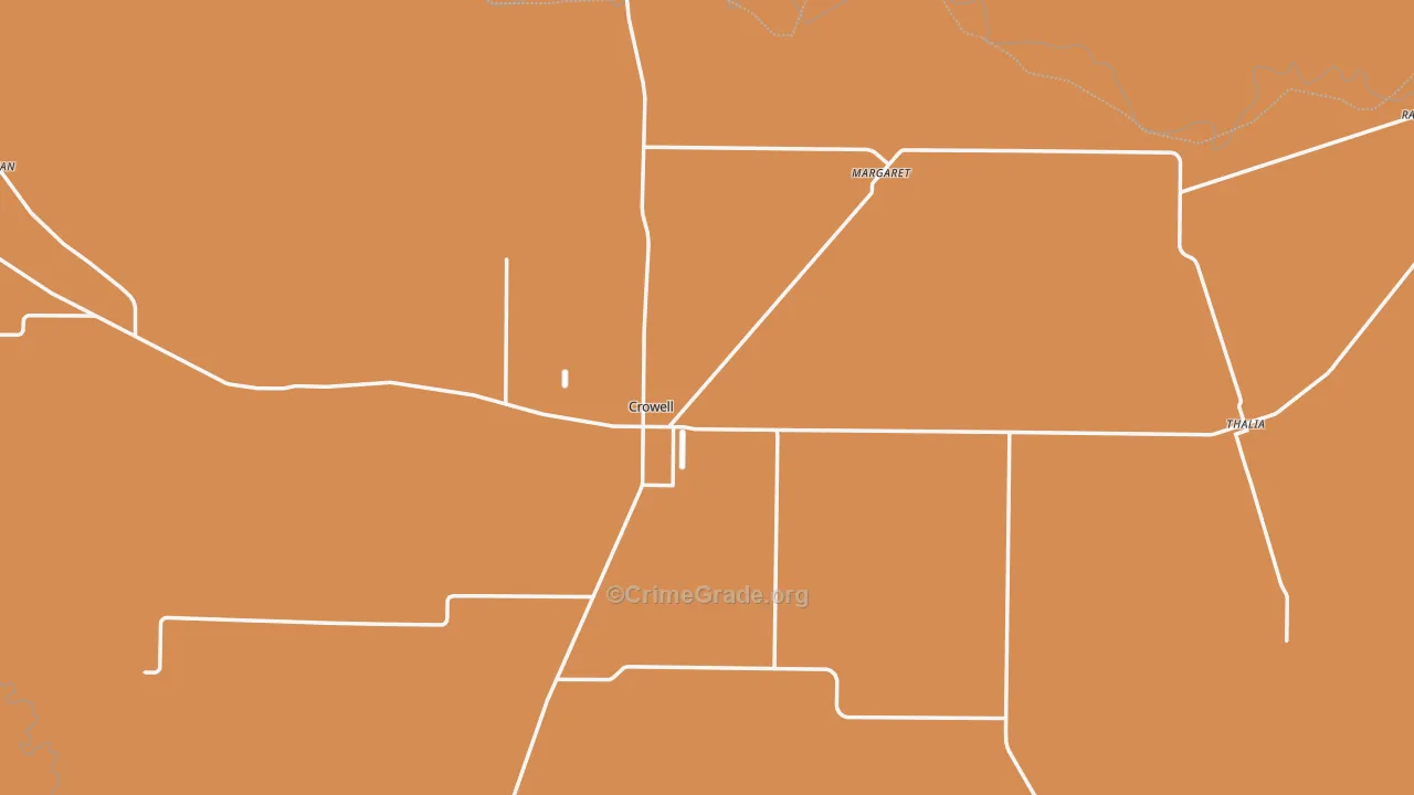 Foard County, TX Map of Robbery Rates