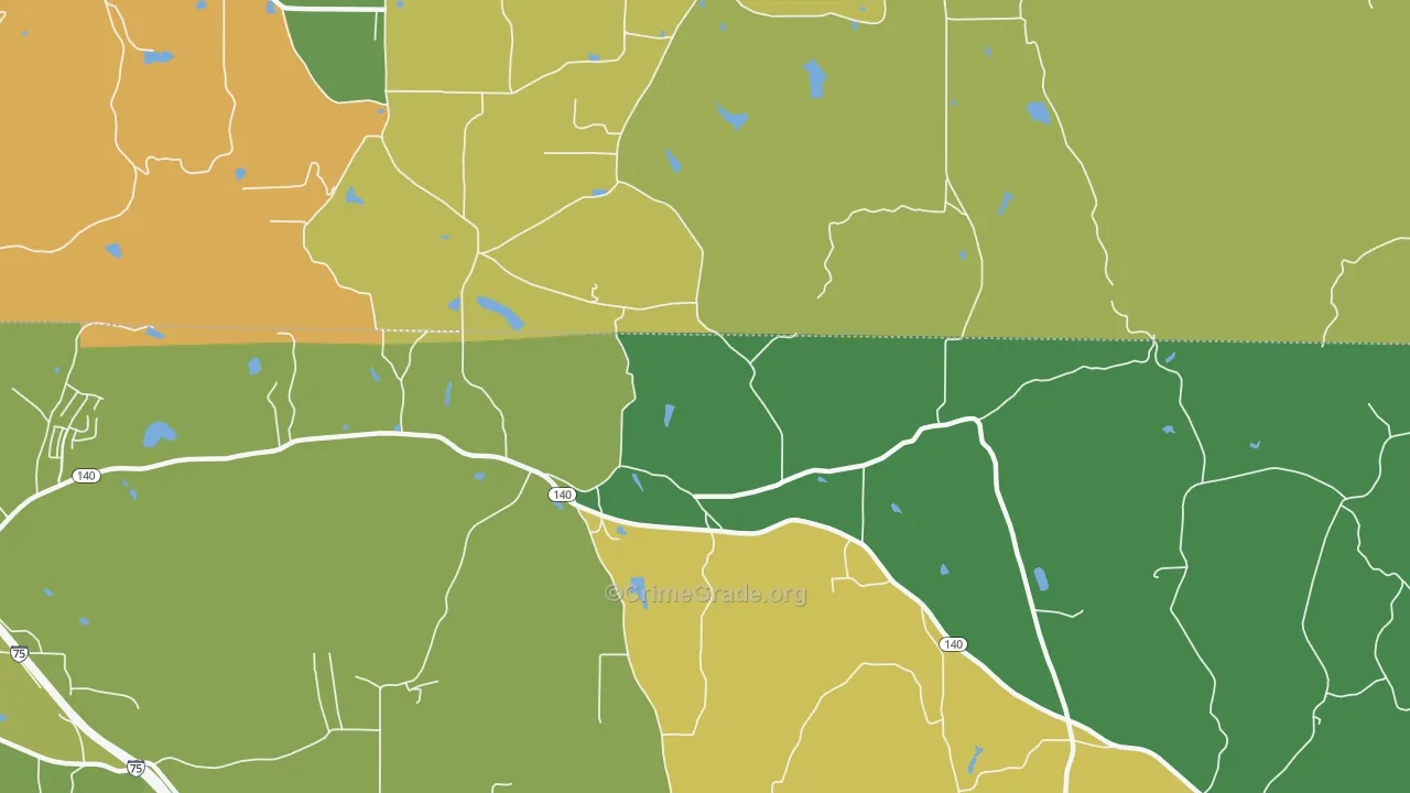 Folsom, GA Map of Robbery Rates