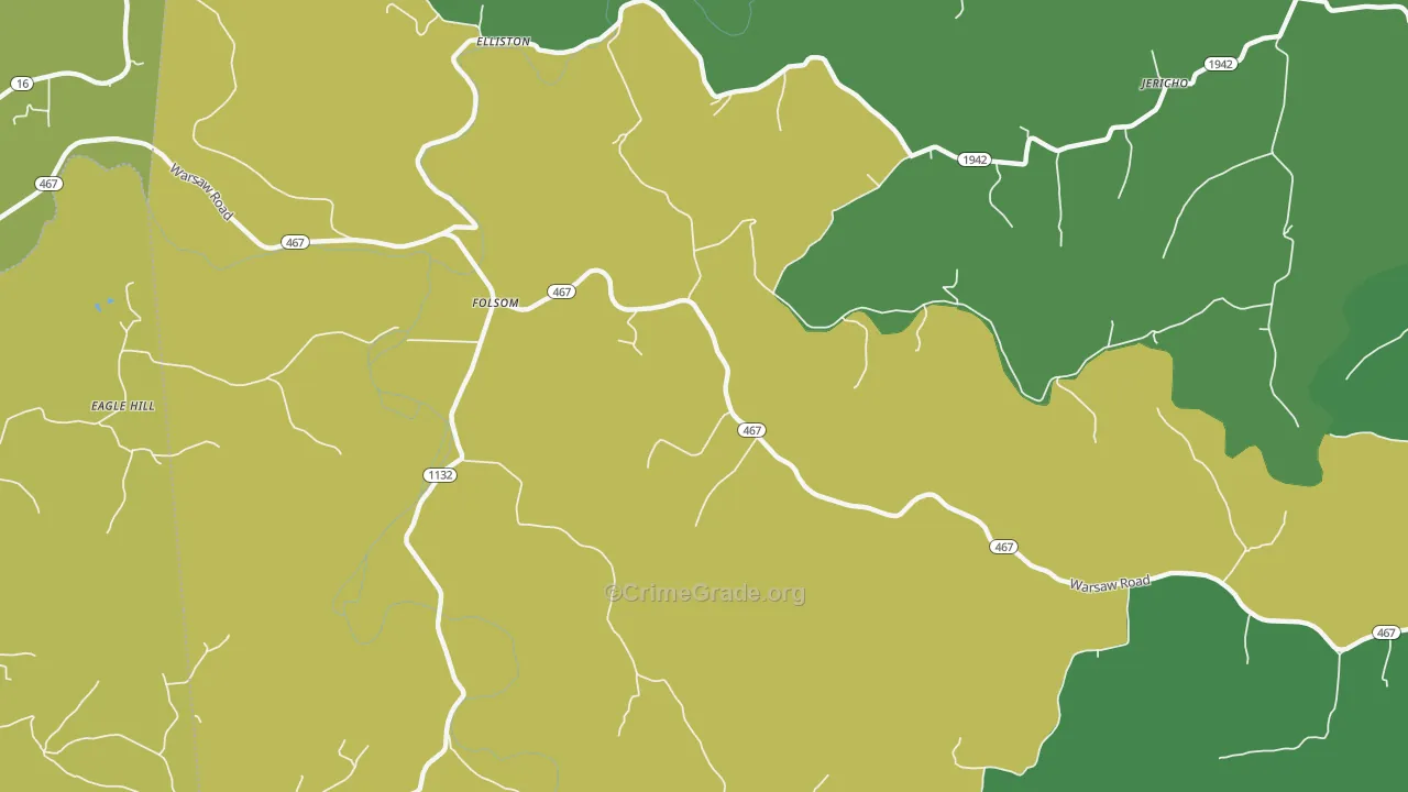Folsom, KY Map of Robbery Rates