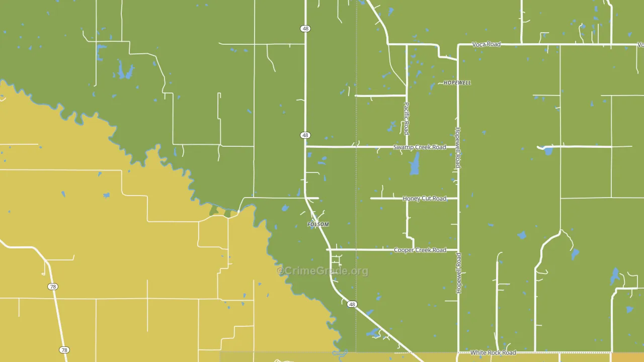 Folsom, OK Map of Robbery Rates