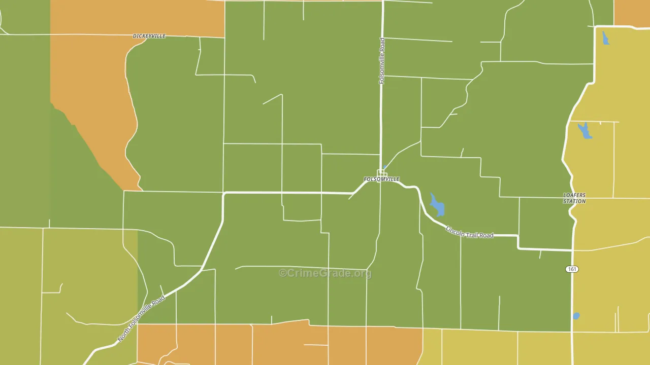 Folsomville, IN Map of Robbery Rates