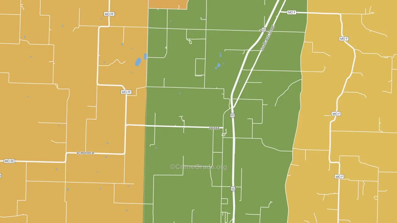 Foose, MO Map of Robbery Rates