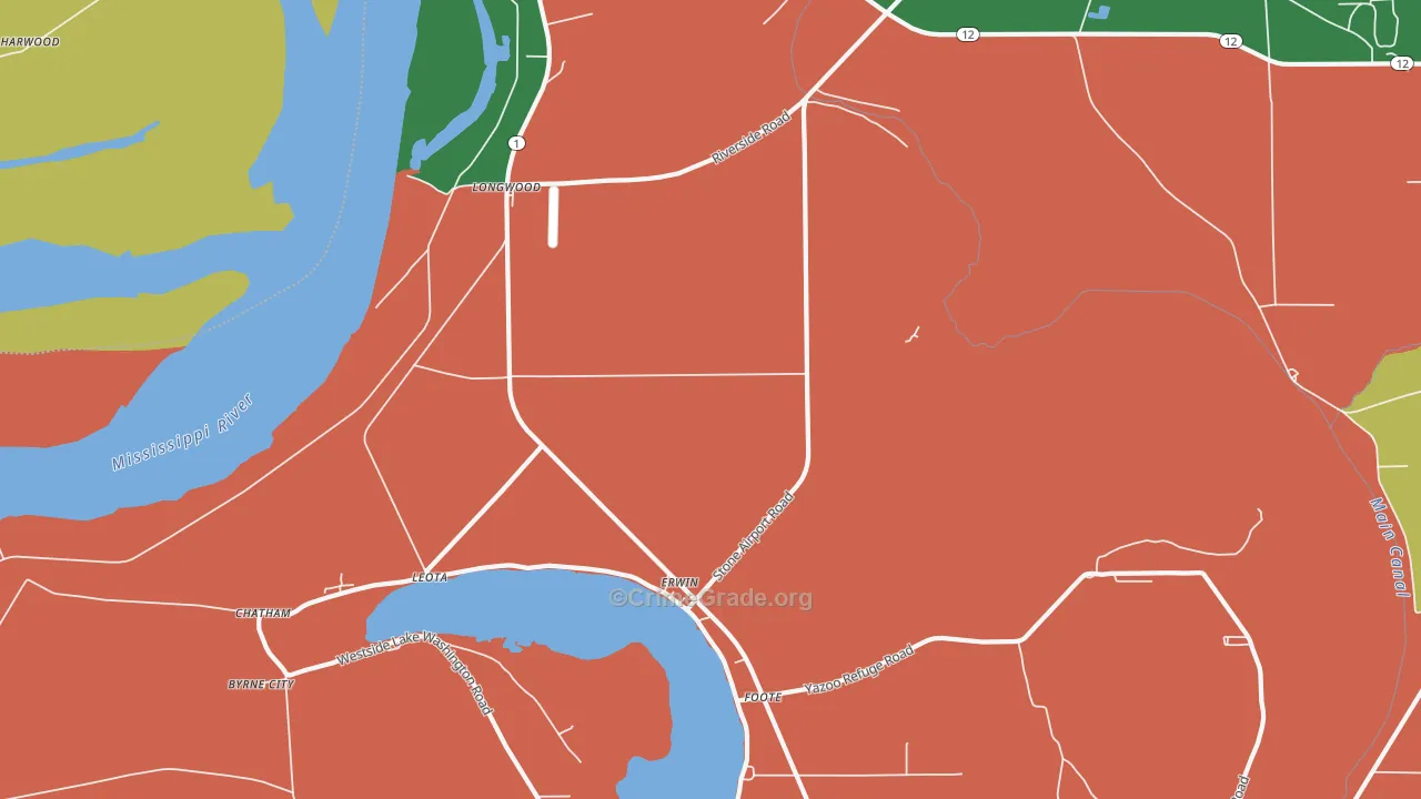 Foote, MS Map of Robbery Rates