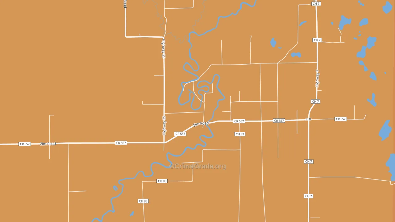 Forbes, MN Map of Robbery Rates