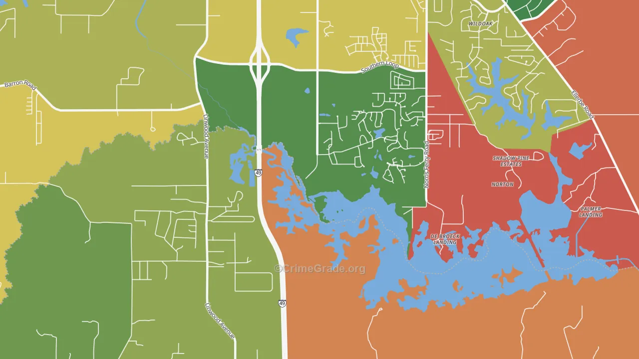 Forbing, LA Map of Robbery Rates