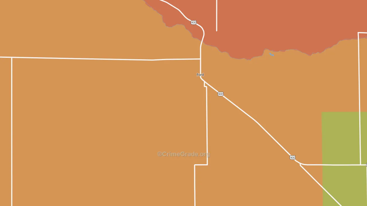 Ford, KS Map of Robbery Rates