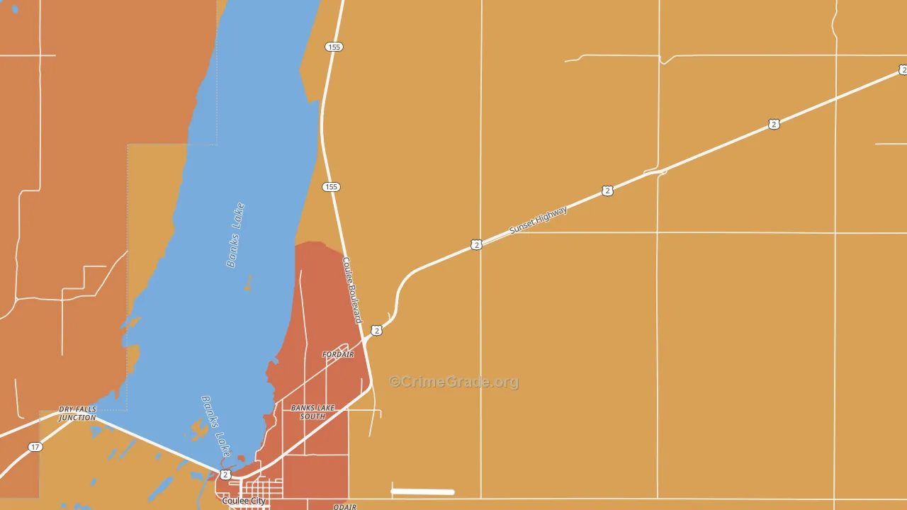 Fordair, WA Map of Robbery Rates