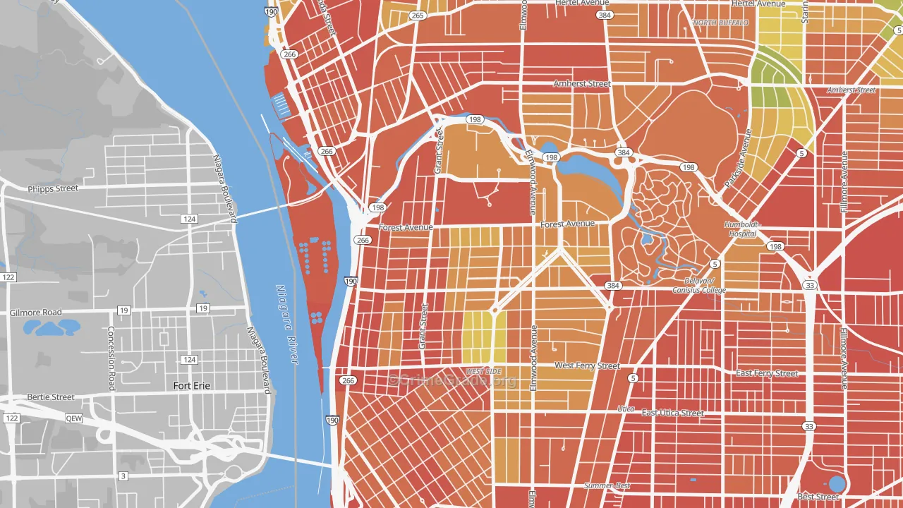 Forest, Buffalo, NY Map of Robbery Rates