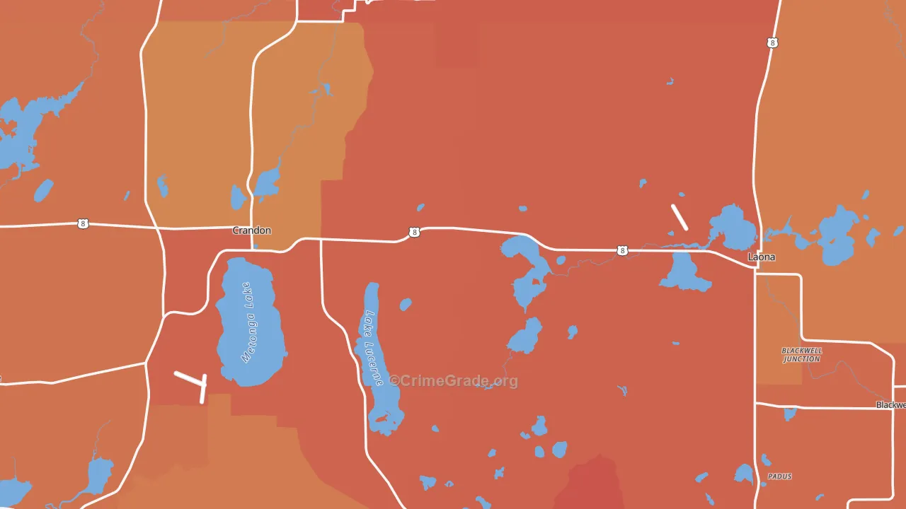 Forest County, WI Map of Robbery Rates