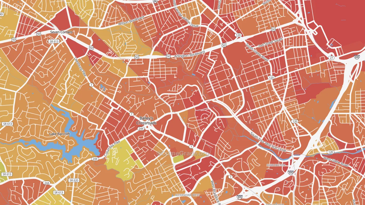 Forest Glen, Arlington, VA Map of Robbery Rates