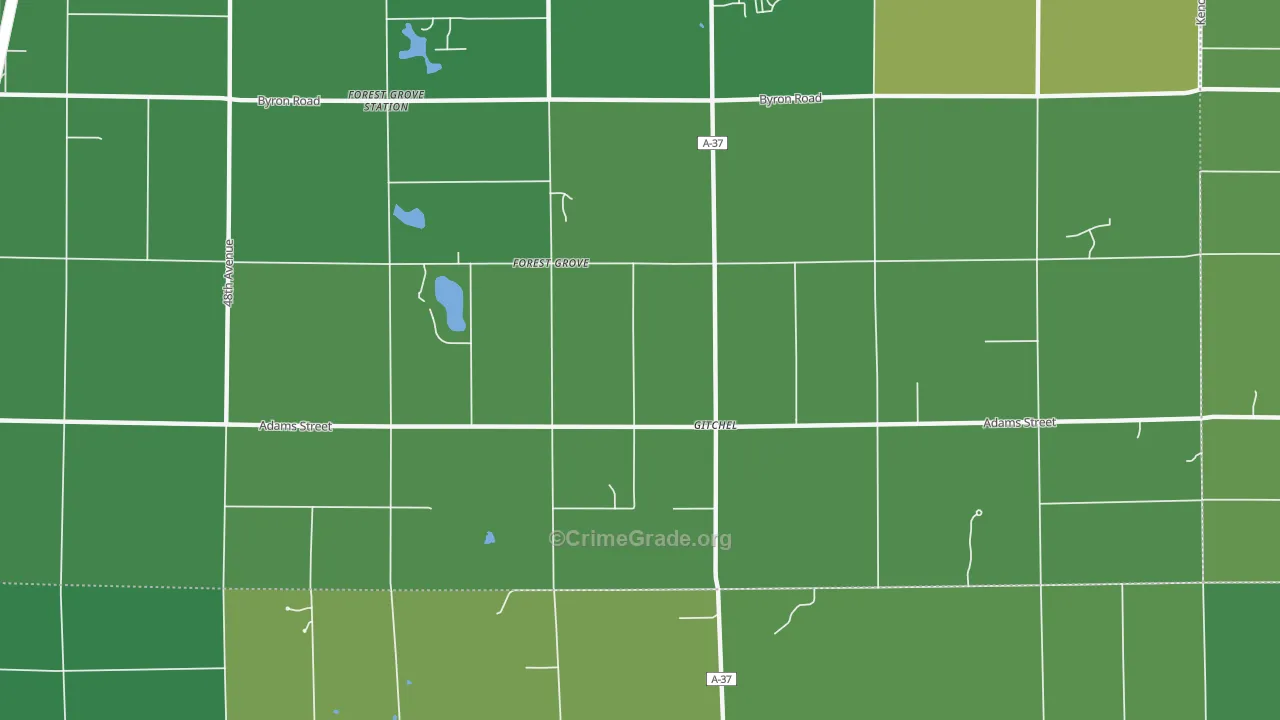 Forest Grove, MI Map of Robbery Rates