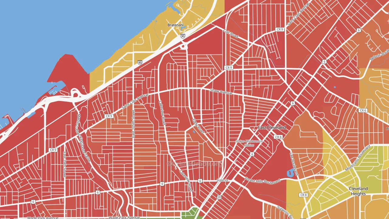 Forest Hills, Cleveland, OH Map of Robbery Rates
