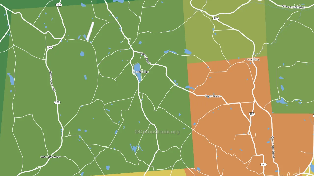 Forest Lake, PA Map of Robbery Rates