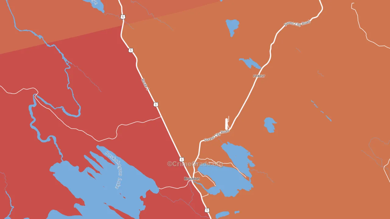 Forest, ME Map of Robbery Rates