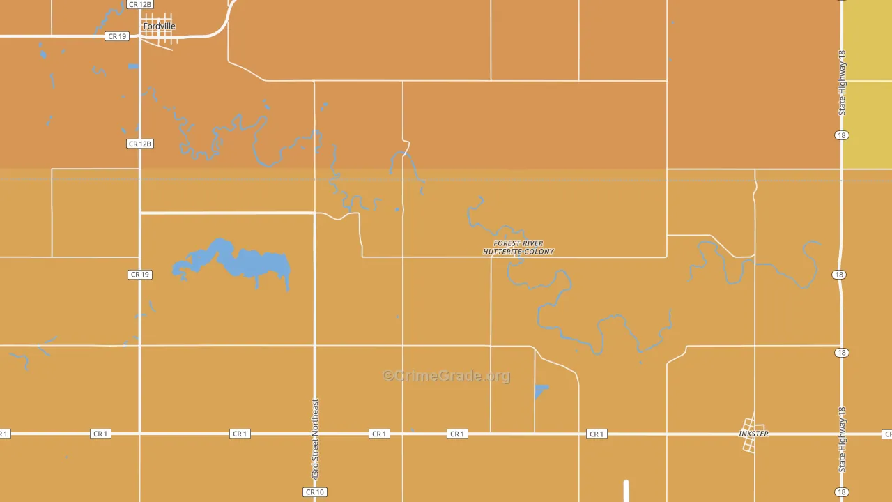 Forest River Colony, ND Map of Robbery Rates