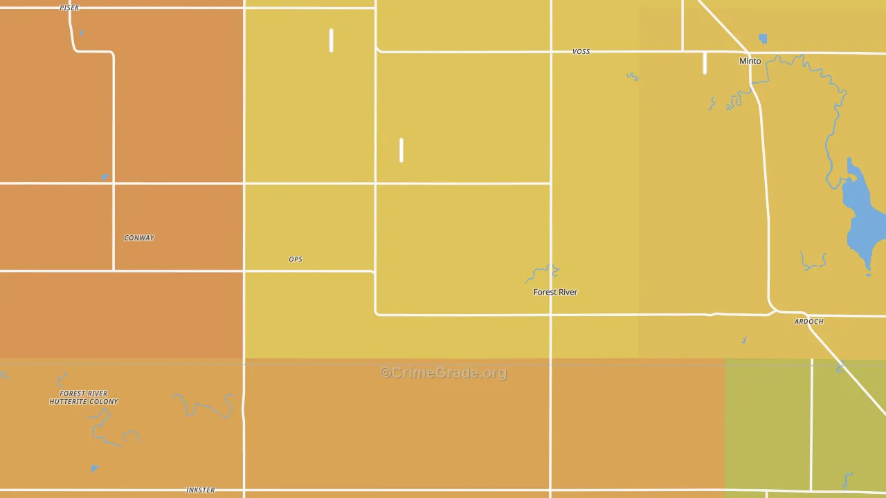 Forest River, ND Map of Robbery Rates