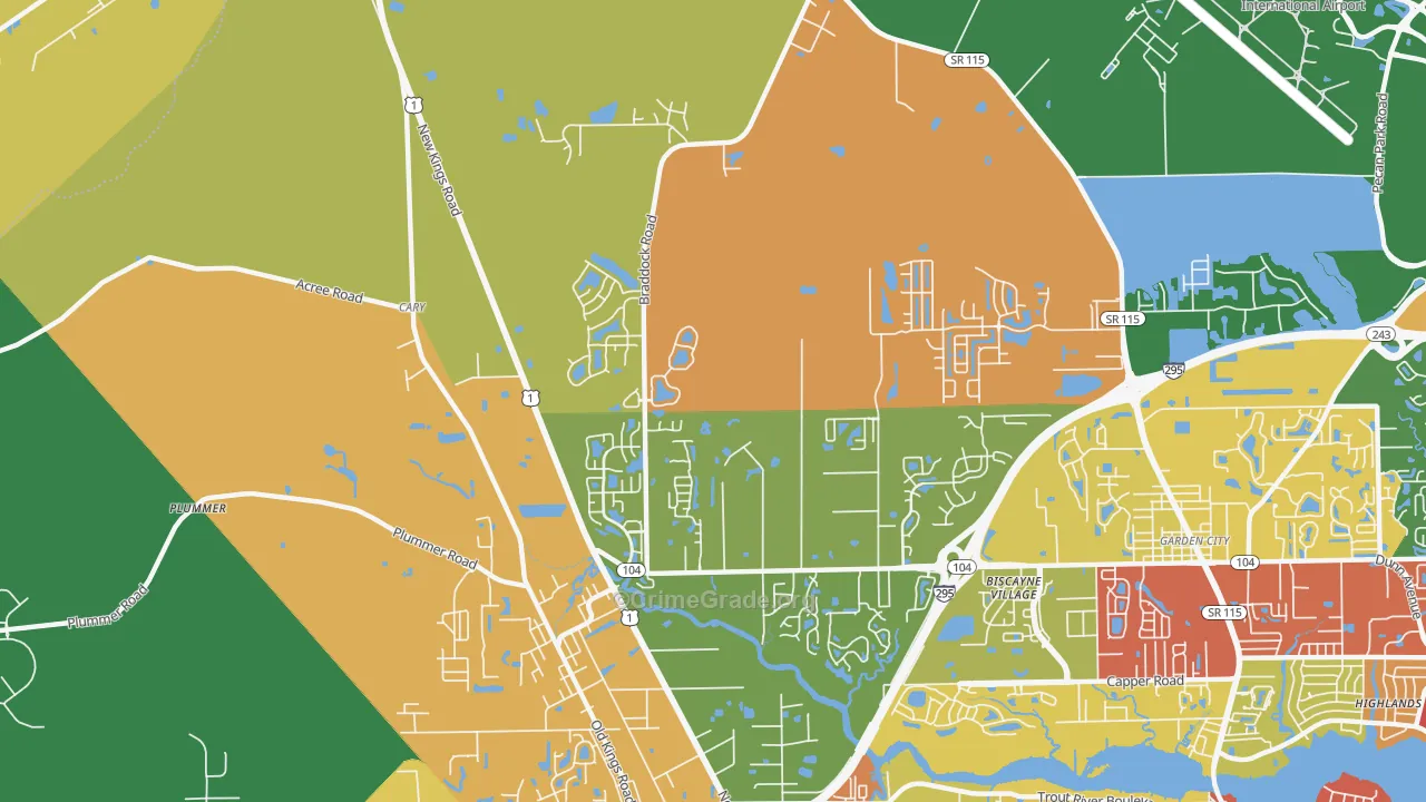 Forest Trails, Jacksonville, FL Map of Robbery Rates