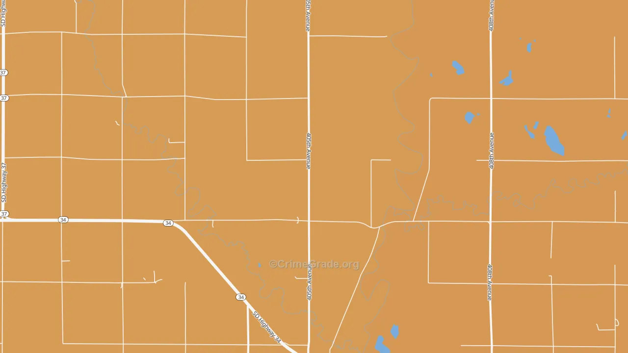 Forestburg, SD Map of Robbery Rates