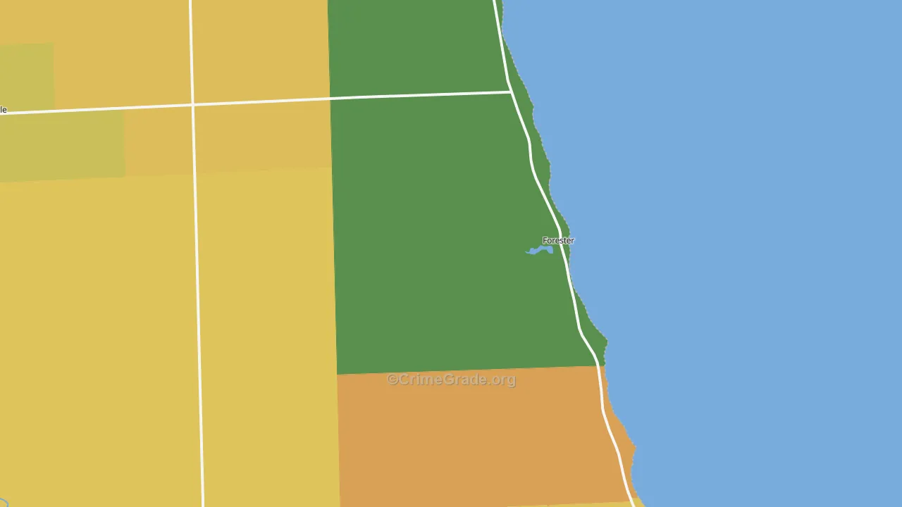 Forester, MI Map of Robbery Rates