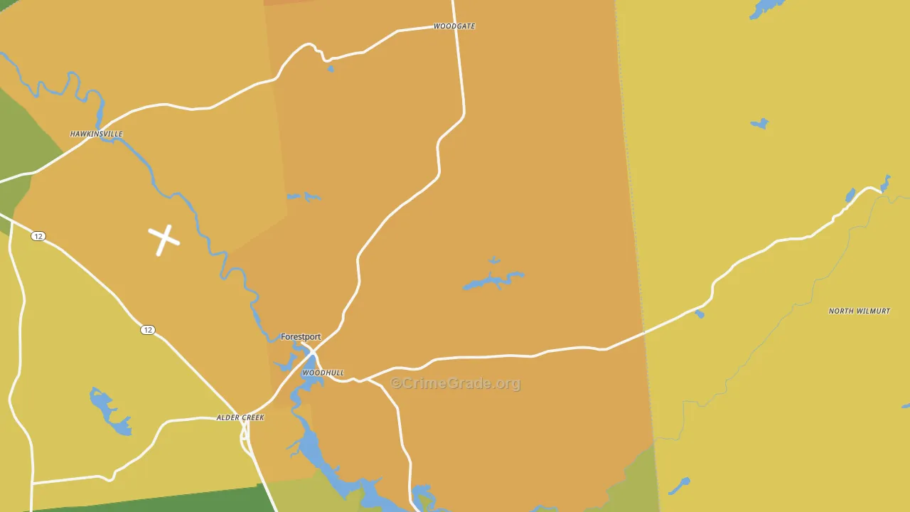 Forestport, NY Map of Robbery Rates