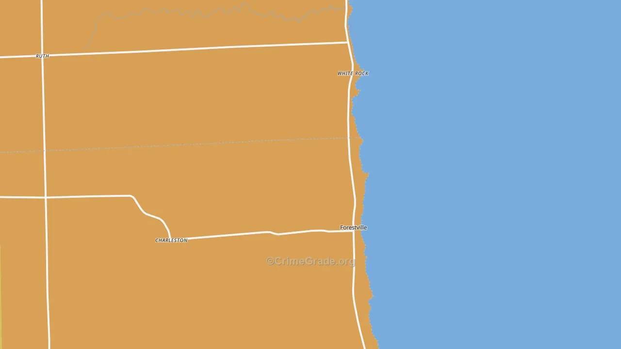 Forestville, MI Map of Robbery Rates