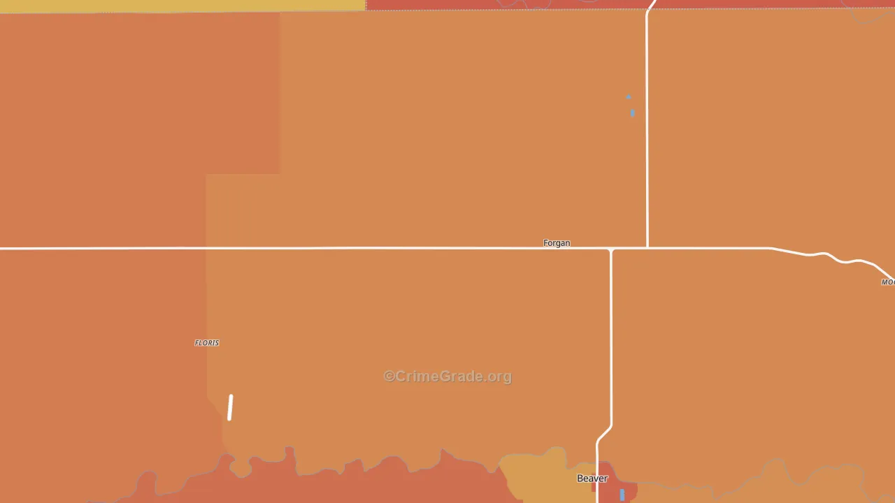 Forgan, OK Map of Robbery Rates