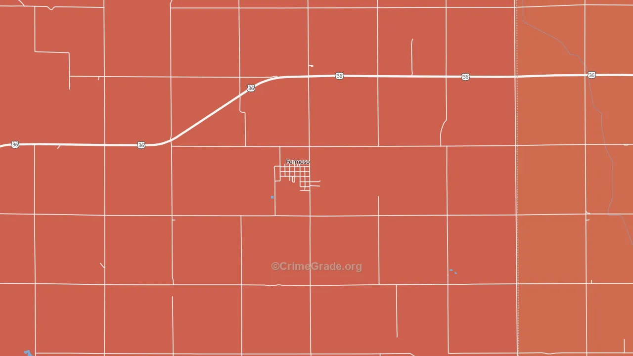 Formoso, KS Map of Robbery Rates