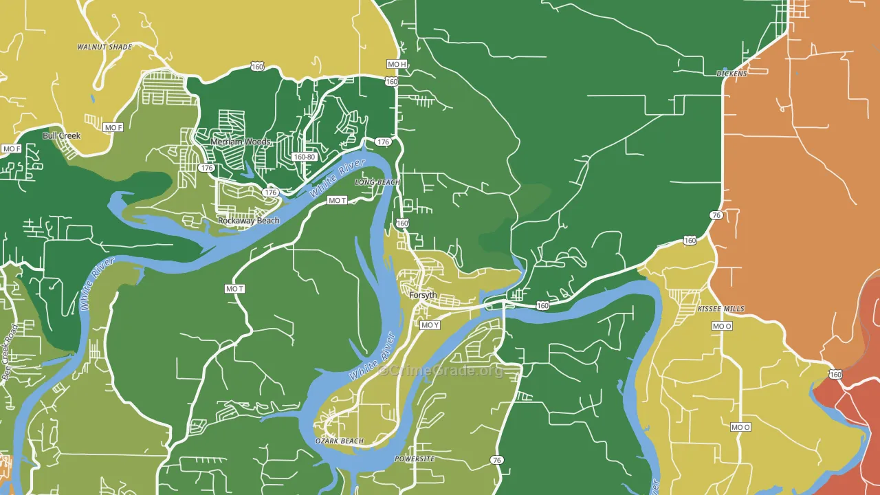 Forsyth, MO Map of Robbery Rates
