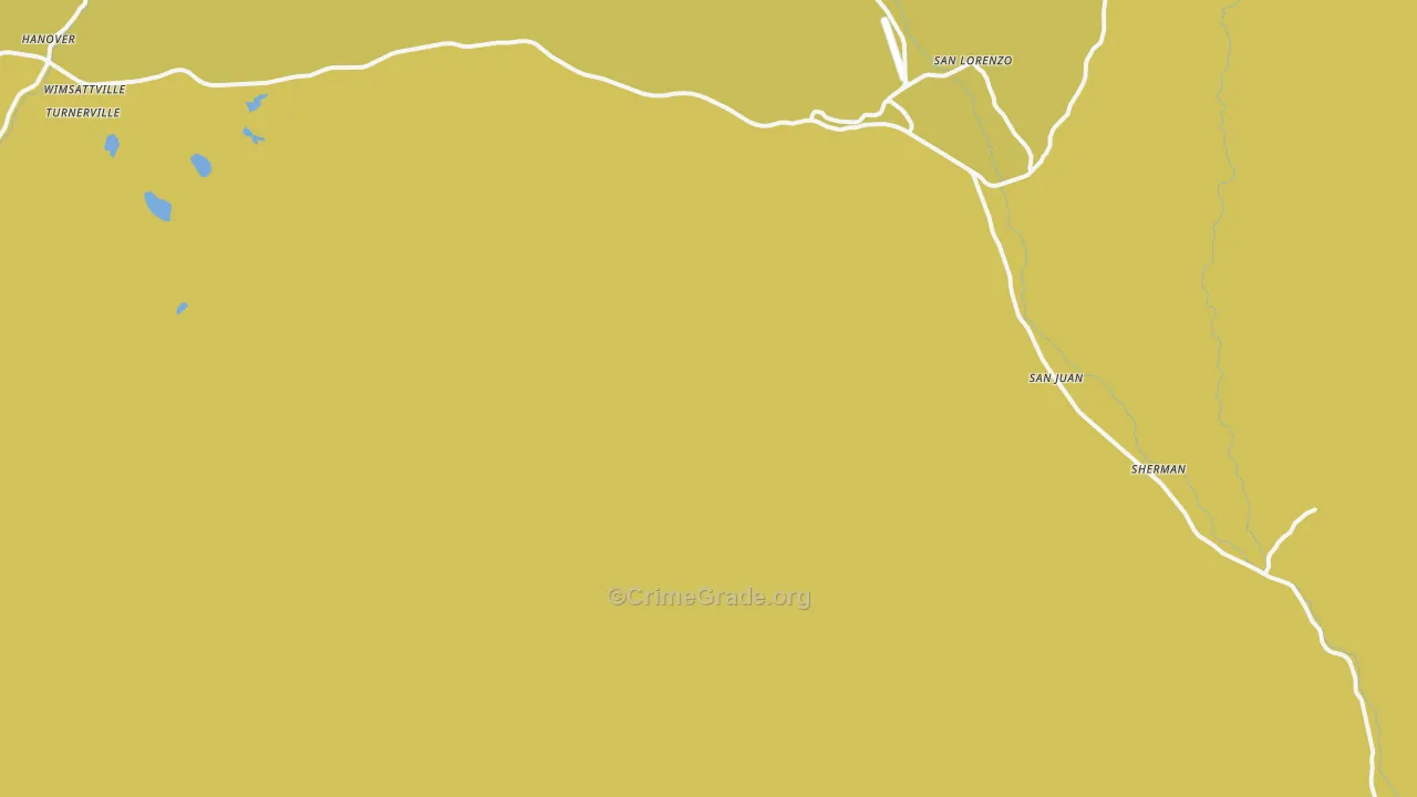 Fort Bayard, NM Map of Robbery Rates