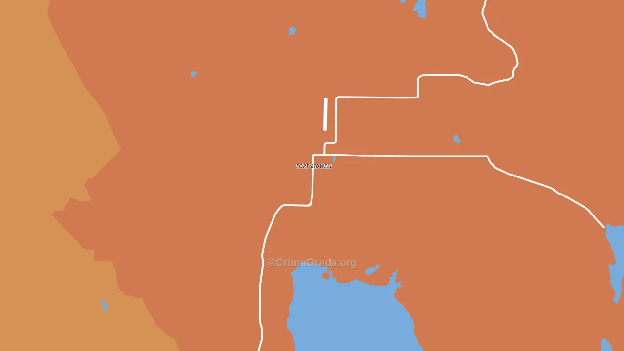 Fort Bidwell, CA Map of Robbery Rates