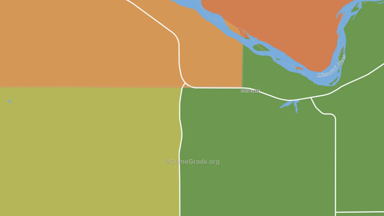 Fort Clark, ND Map of Robbery Rates