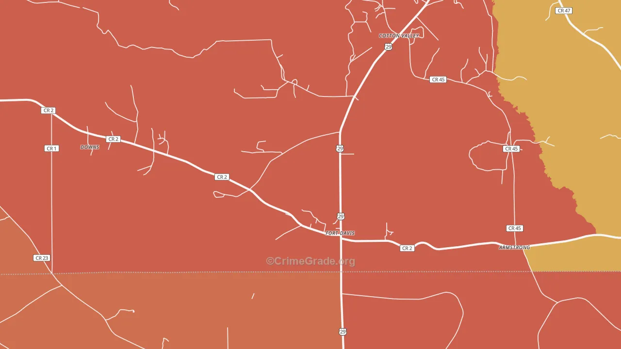 Fort Davis, AL Map of Robbery Rates