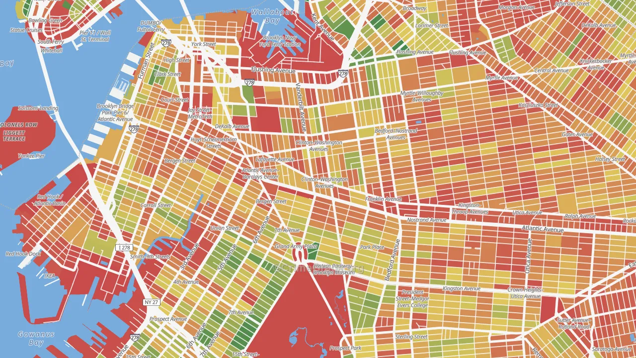 Fort Green, Brooklyn, NY Map of Robbery Rates