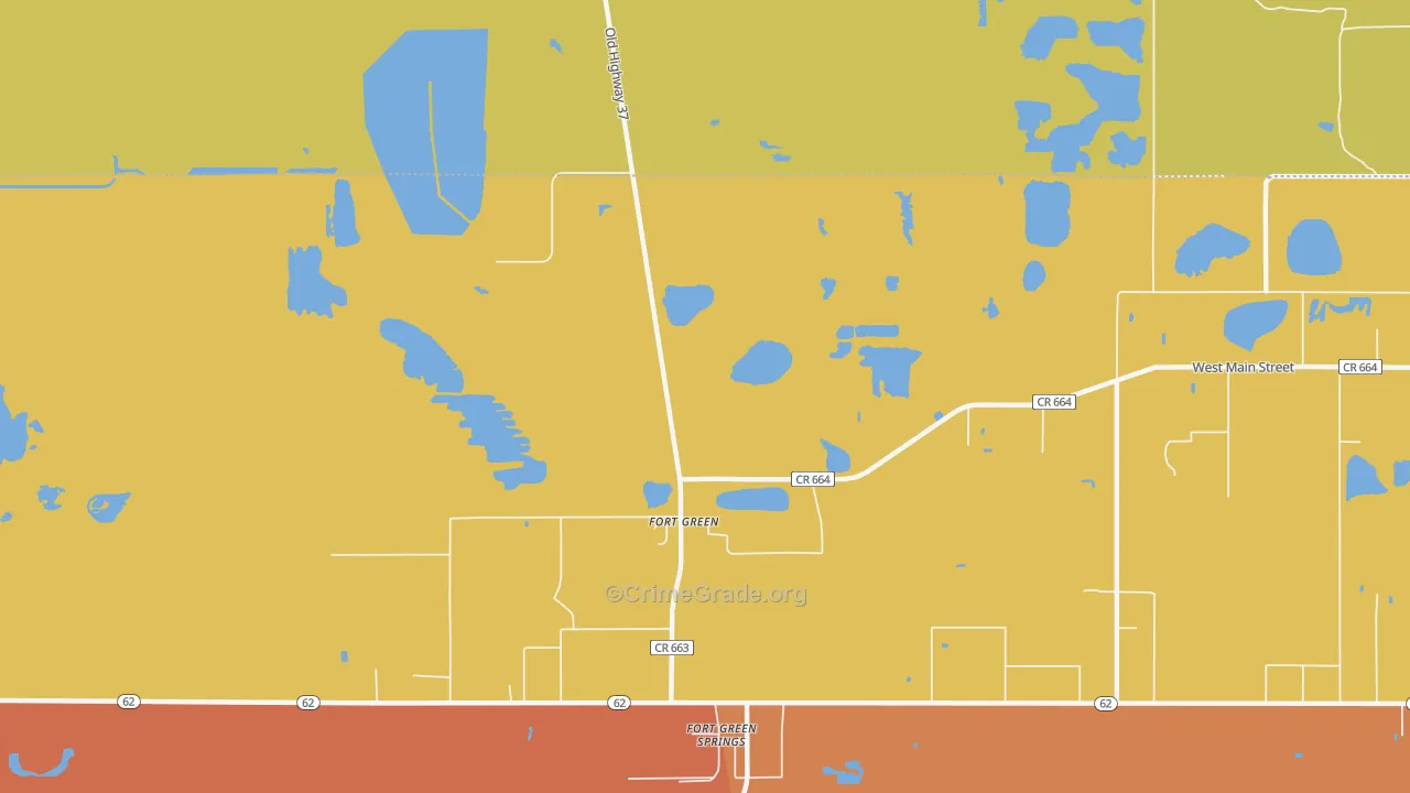 Fort Green, FL Map of Robbery Rates