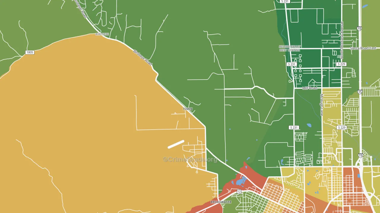 Fort Harrison, MT Map of Robbery Rates