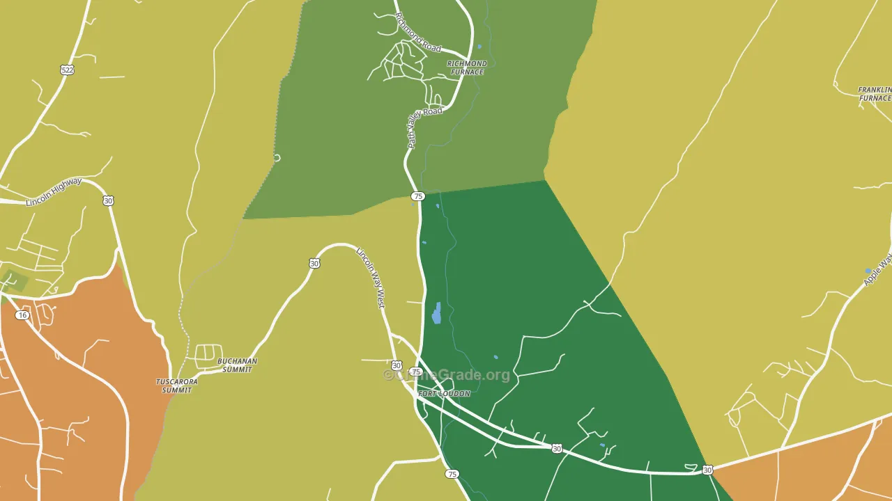 Fort Loudon, PA Map of Robbery Rates