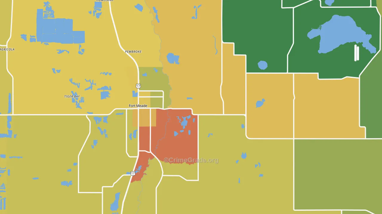Fort Meade, FL Map of Robbery Rates